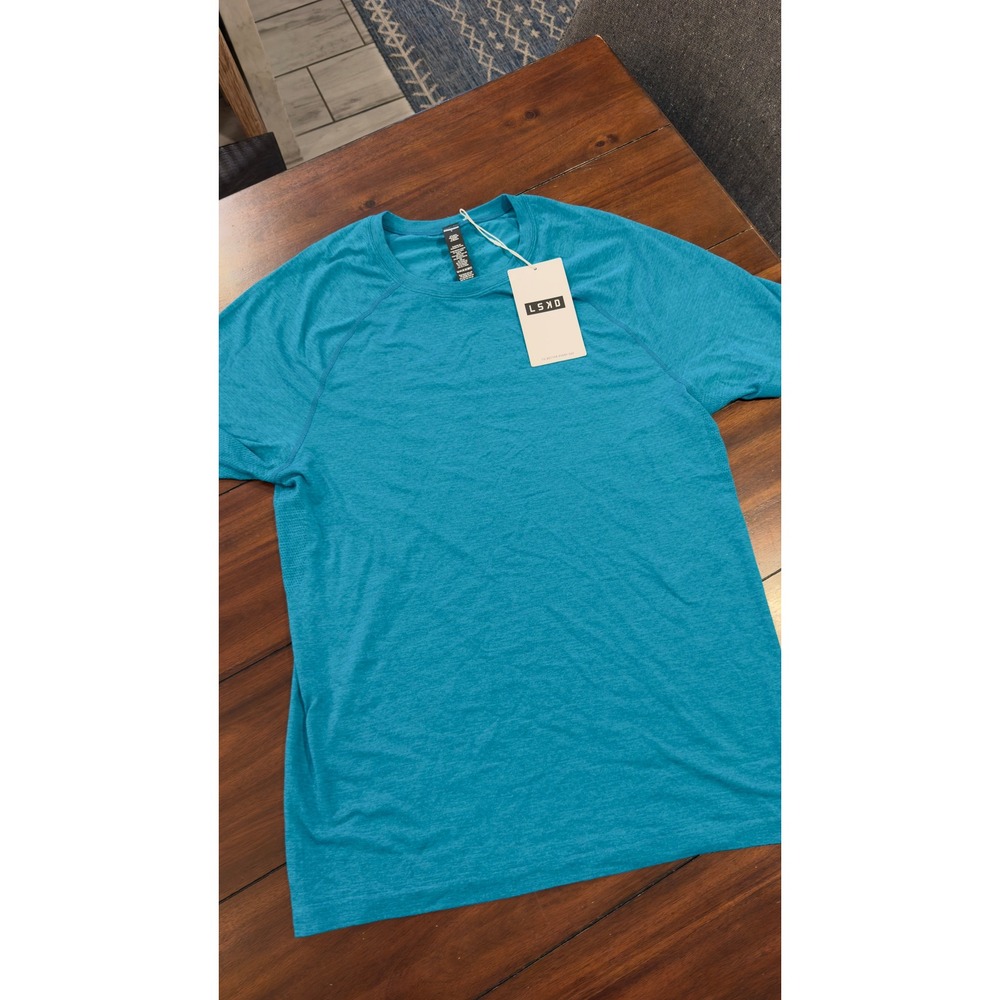 LSKD Mens AeroFLX+ Seamless Tee Blue Bird‎ Marl MASS00450 L NWT